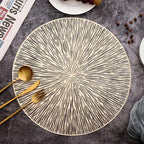 Shop 0 6/4PCS Round Placemats Restaurant Hollow PVC decoration Meal Mat Anti-hot Dining Table Line Mat Steak Plate Pad Mademoiselle Home Decor