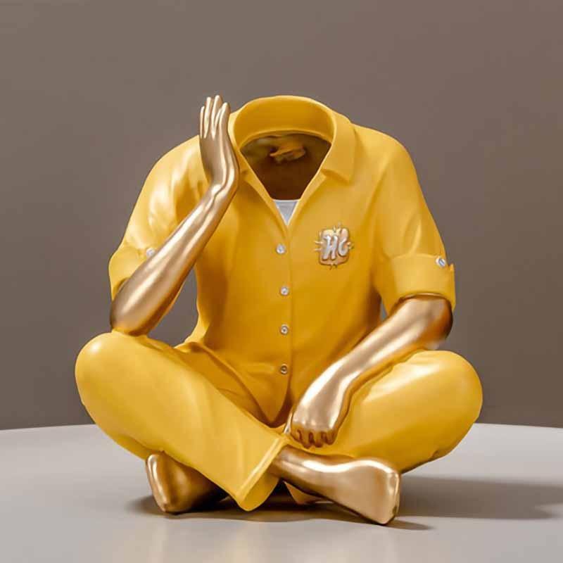Shop 0 Yellow Nordic Home Decor Crafts Figure Statue Living Room Office Desktop Decoration Vase Sculpture  Modern Creative Ornaments Gifts Mademoiselle Home Decor