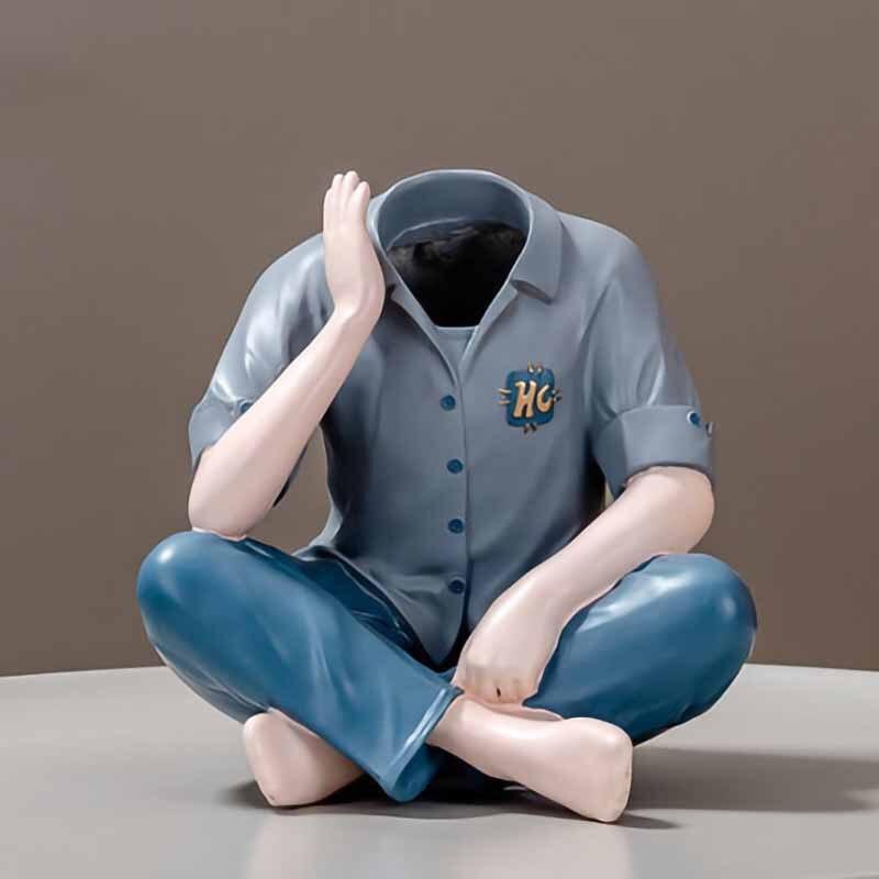 Shop 0 Blue Nordic Home Decor Crafts Figure Statue Living Room Office Desktop Decoration Vase Sculpture  Modern Creative Ornaments Gifts Mademoiselle Home Decor