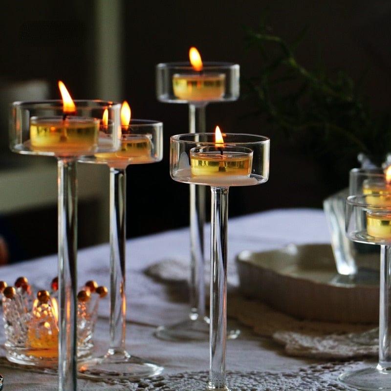 Shop 0 Glass Candle Holders Set Tealight Candle Holder Home Decor Wedding Table Centerpieces Crystal Holder Dinner table setting Mademoiselle Home Decor