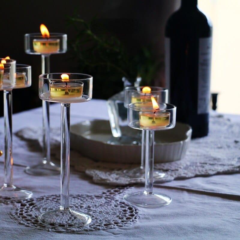 Shop 0 Glass Candle Holders Set Tealight Candle Holder Home Decor Wedding Table Centerpieces Crystal Holder Dinner table setting Mademoiselle Home Decor