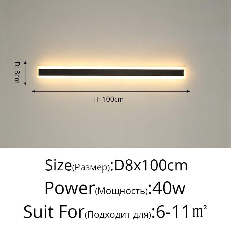Shop 0 40W 8x100cm / Warm White No Remote / Not Waterproof New Outdoor Waterproof Modern LED Wall Lights With Remote Living Room Bedroom Corridor Porch Black Indoor Lamp Lighting Dimmable Mademoiselle Home Decor