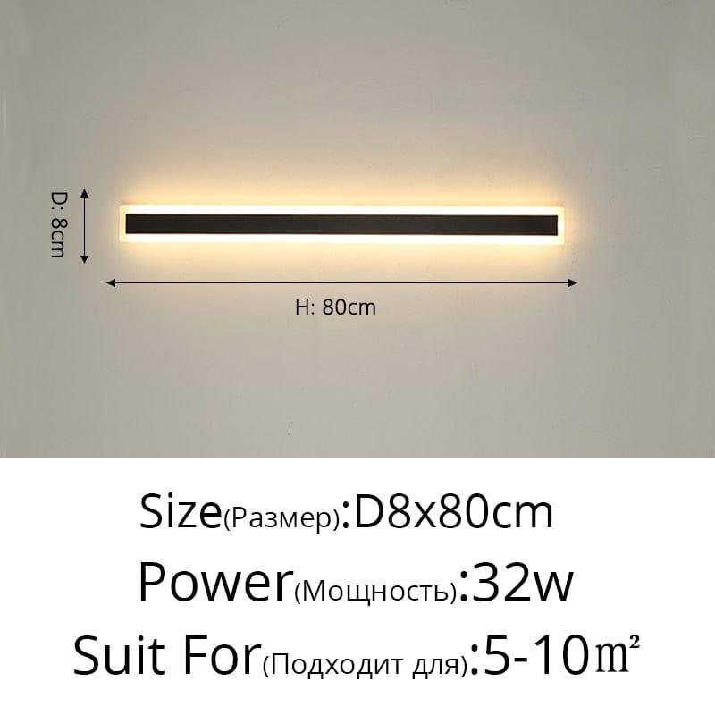 Shop 0 32W 8x80cm / Warm White No Remote / Not Waterproof New Outdoor Waterproof Modern LED Wall Lights With Remote Living Room Bedroom Corridor Porch Black Indoor Lamp Lighting Dimmable Mademoiselle Home Decor