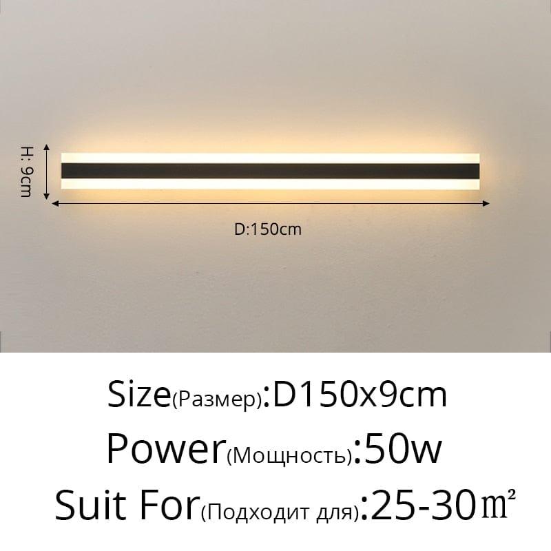 Shop 0 02 50W 150x9cm / Warm White No Remote / Not Waterproof New Outdoor Waterproof Modern LED Wall Lights With Remote Living Room Bedroom Corridor Porch Black Indoor Lamp Lighting Dimmable Mademoiselle Home Decor