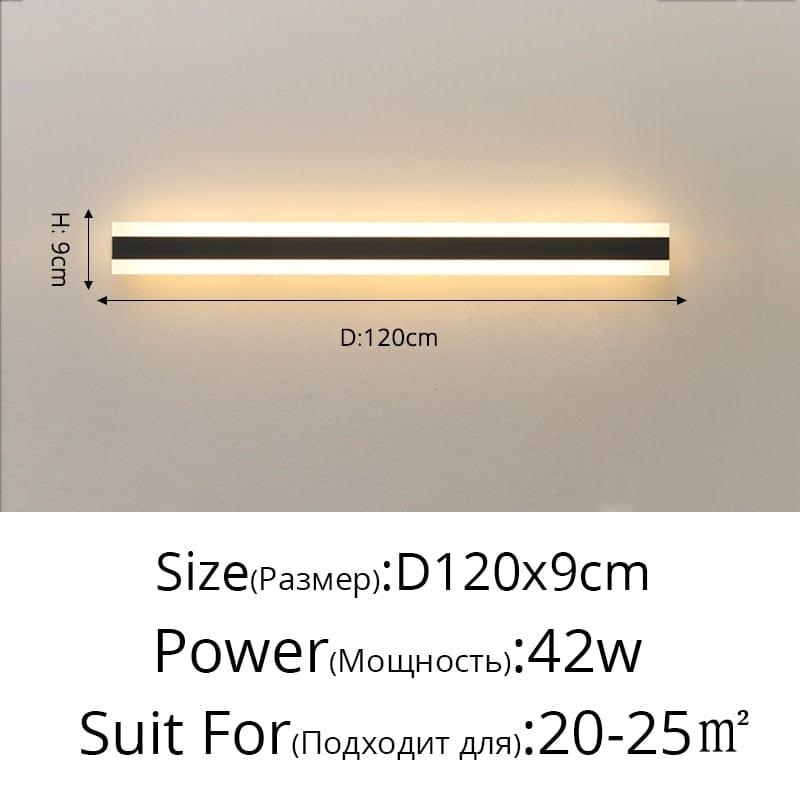 Shop 0 02 42W 120x9cm / Warm White No Remote / Not Waterproof New Outdoor Waterproof Modern LED Wall Lights With Remote Living Room Bedroom Corridor Porch Black Indoor Lamp Lighting Dimmable Mademoiselle Home Decor
