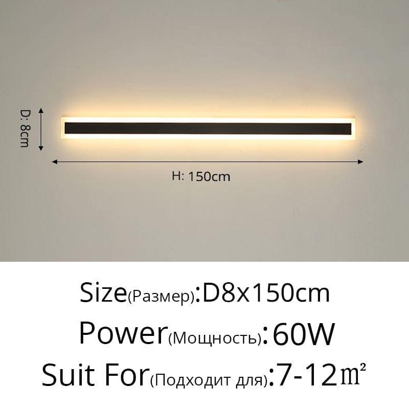 Shop 0 60W 8x150cm / Warm White No Remote / Not Waterproof New Outdoor Waterproof Modern LED Wall Lights With Remote Living Room Bedroom Corridor Porch Black Indoor Lamp Lighting Dimmable Mademoiselle Home Decor