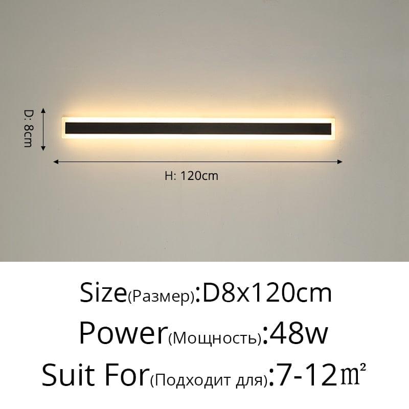 Shop 0 48W 8x120cm / Warm White No Remote / Not Waterproof New Outdoor Waterproof Modern LED Wall Lights With Remote Living Room Bedroom Corridor Porch Black Indoor Lamp Lighting Dimmable Mademoiselle Home Decor