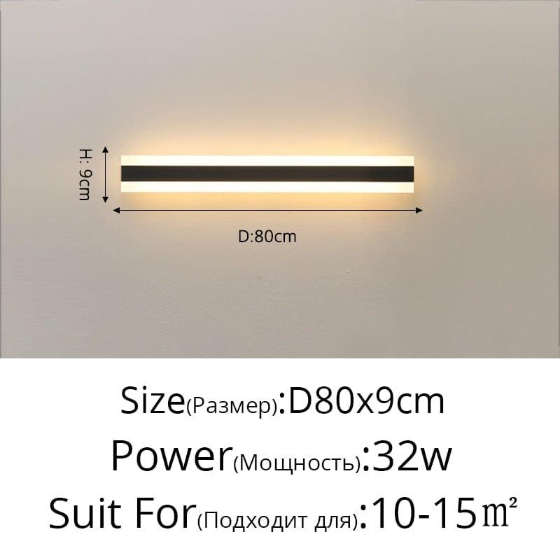 Shop 0 02 32W 80x9cm / Warm White No Remote / Not Waterproof New Outdoor Waterproof Modern LED Wall Lights With Remote Living Room Bedroom Corridor Porch Black Indoor Lamp Lighting Dimmable Mademoiselle Home Decor