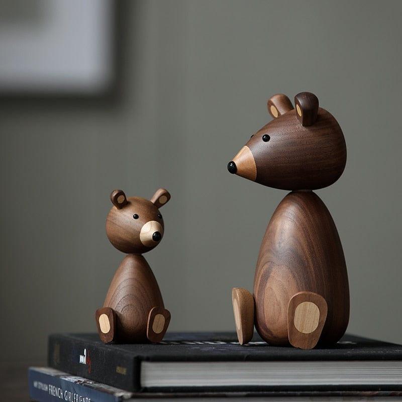 Shop 0 Christmas Gift Little Bear is Nordic Vintage Home Decoration Accessories for Room Decor Figurine Walnut Wood  Cute Baby Toys Mademoiselle Home Decor