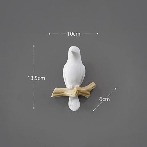 Shop 0 White 1bird / China Wall Decorations Home Accessories Living Room Hanger Resin Bird hanger key kitchen Coat Clothes Towel Hooks Hat Handbag Holder Mademoiselle Home Decor