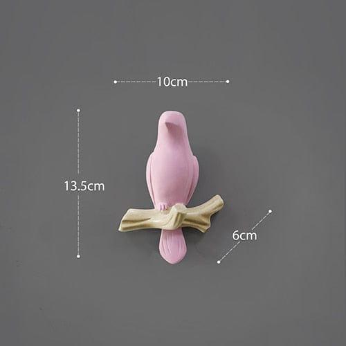 Shop 0 Pink 1bird / China Wall Decorations Home Accessories Living Room Hanger Resin Bird hanger key kitchen Coat Clothes Towel Hooks Hat Handbag Holder Mademoiselle Home Decor