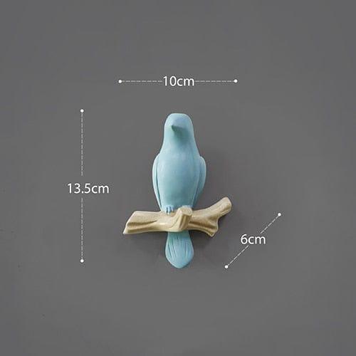 Shop 0 Blue 1 bird / China Wall Decorations Home Accessories Living Room Hanger Resin Bird hanger key kitchen Coat Clothes Towel Hooks Hat Handbag Holder Mademoiselle Home Decor