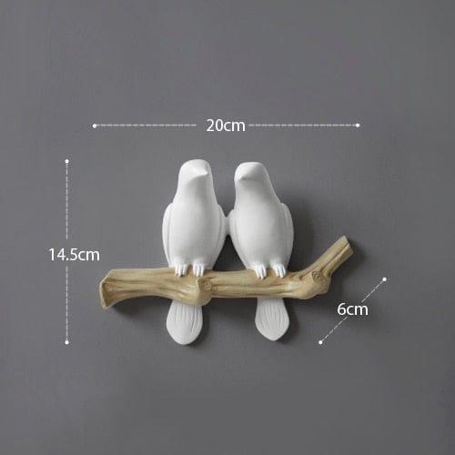 Shop 0 White 2 birds / China Wall Decorations Home Accessories Living Room Hanger Resin Bird hanger key kitchen Coat Clothes Towel Hooks Hat Handbag Holder Mademoiselle Home Decor