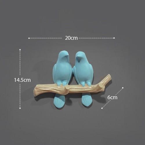 Shop 0 Blue 2 birds / China Wall Decorations Home Accessories Living Room Hanger Resin Bird hanger key kitchen Coat Clothes Towel Hooks Hat Handbag Holder Mademoiselle Home Decor