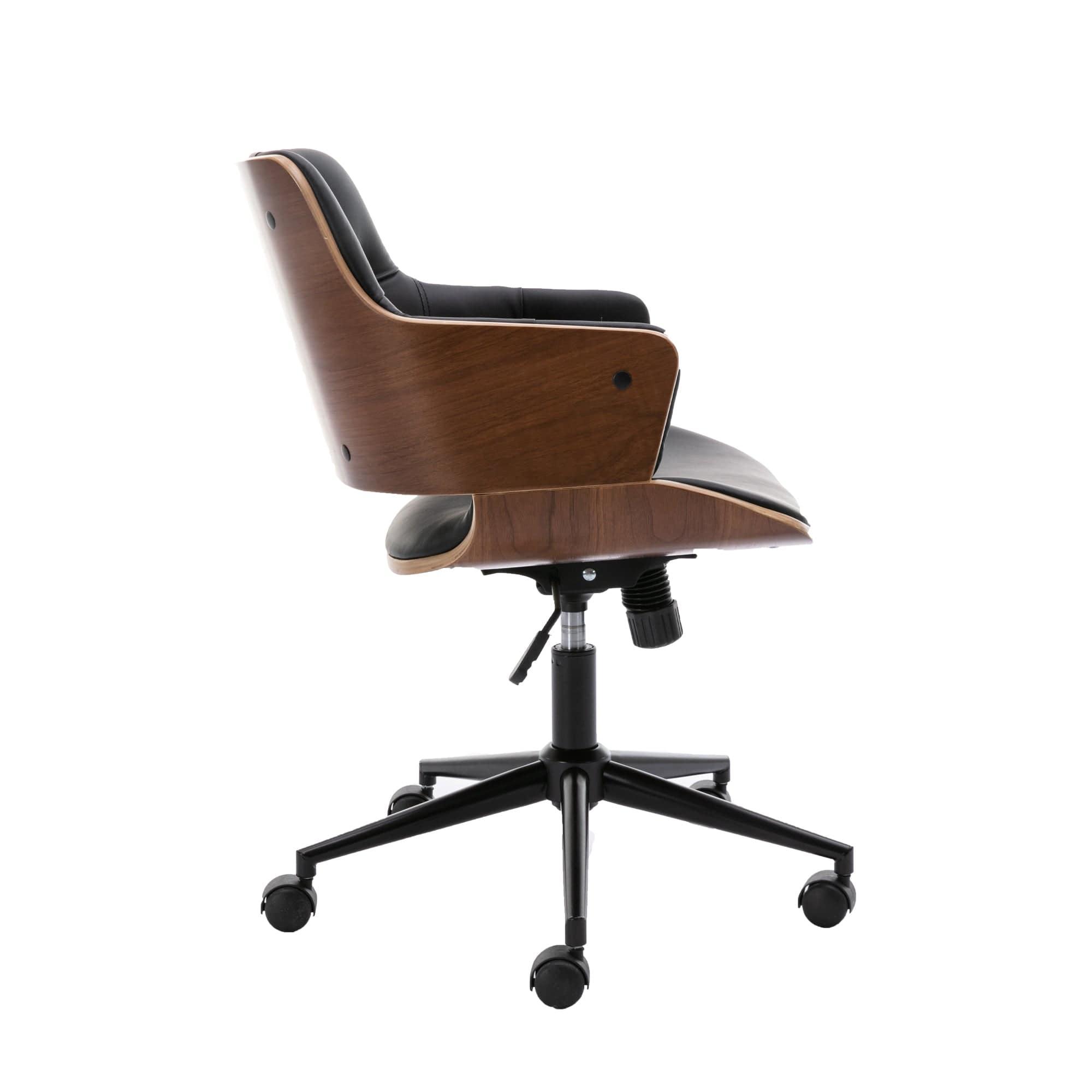 Shop HengMing Bentwood Adjustable Office Chair , black PU Leather Upholstery and black foot Mademoiselle Home Decor