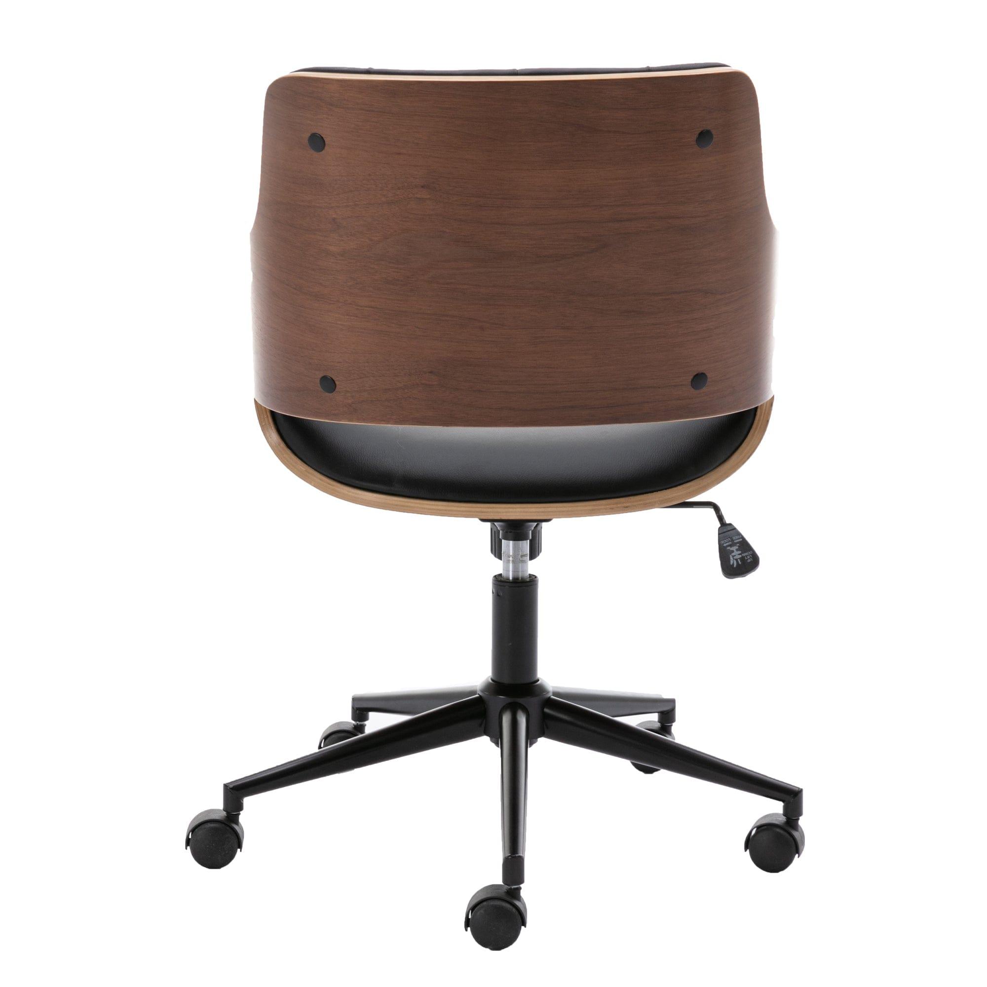 Shop HengMing Bentwood Adjustable Office Chair , black PU Leather Upholstery and black foot Mademoiselle Home Decor