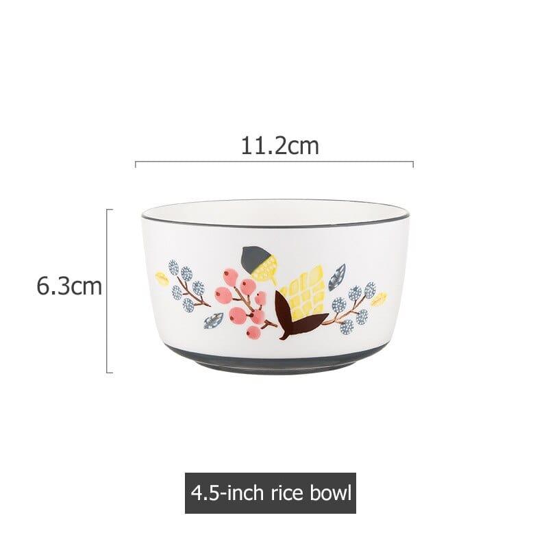 Shop 0 Grey A Floral Design Ceramic Dinnerware Chinese Cuisine Rice Bowl Soup Ramen Bowl Dessert Saucer Pasta Steak Plate Dinner Dishes Mademoiselle Home Decor