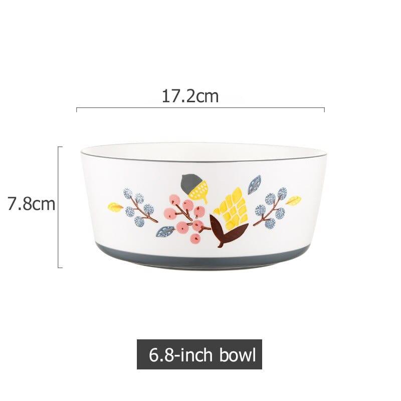 Shop 0 Grey B Floral Design Ceramic Dinnerware Chinese Cuisine Rice Bowl Soup Ramen Bowl Dessert Saucer Pasta Steak Plate Dinner Dishes Mademoiselle Home Decor