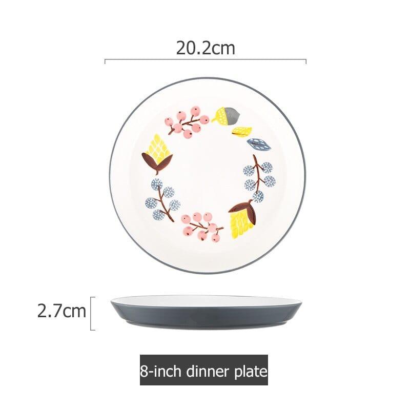 Shop 0 Grey C Floral Design Ceramic Dinnerware Chinese Cuisine Rice Bowl Soup Ramen Bowl Dessert Saucer Pasta Steak Plate Dinner Dishes Mademoiselle Home Decor