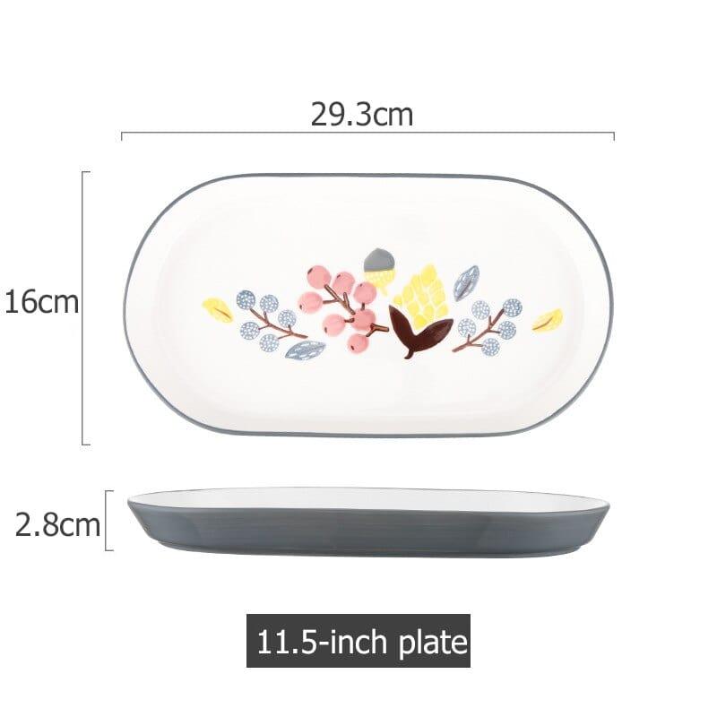 Shop 0 Grey E Floral Design Ceramic Dinnerware Chinese Cuisine Rice Bowl Soup Ramen Bowl Dessert Saucer Pasta Steak Plate Dinner Dishes Mademoiselle Home Decor