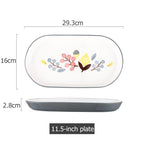 Shop 0 Grey E Floral Design Ceramic Dinnerware Chinese Cuisine Rice Bowl Soup Ramen Bowl Dessert Saucer Pasta Steak Plate Dinner Dishes Mademoiselle Home Decor