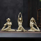 Shop 0 Home Decoration Yoga Pose Figurine Statue Art Abstract Meditation Yoga Scuplture Decorative Resin Girl Home Bookshelf Decor Gift Mademoiselle Home Decor