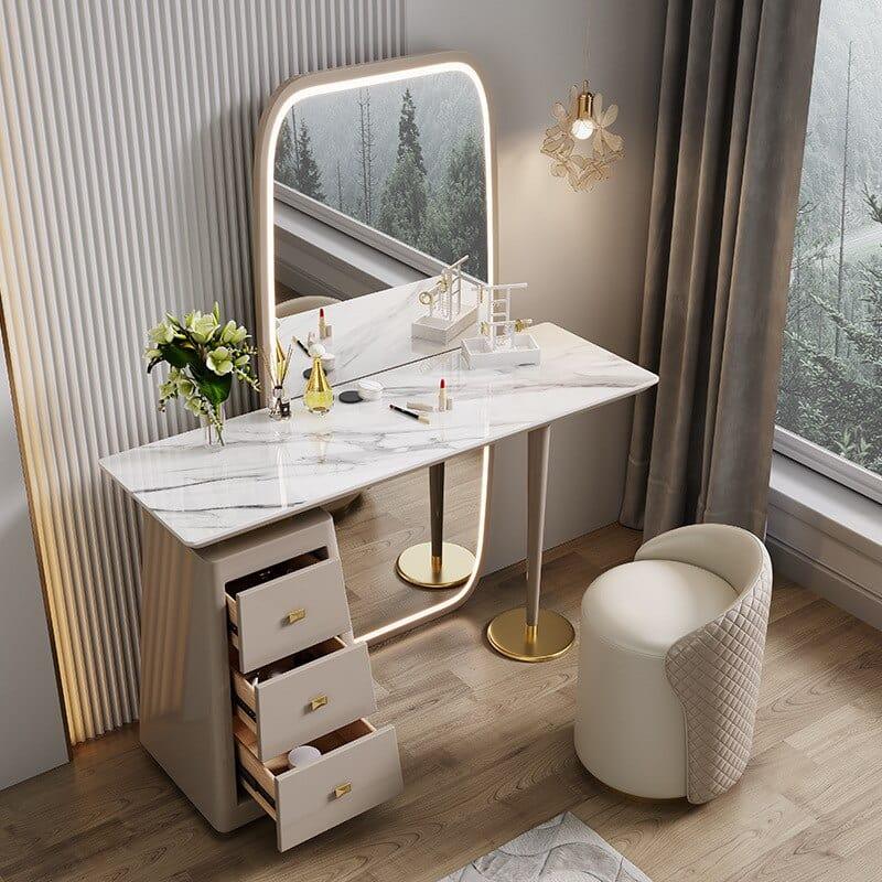 Shop 0 New dresser All in one simple modern bedroom high-end luxury floor mirror minimalist rock plate makeup table Mademoiselle Home Decor