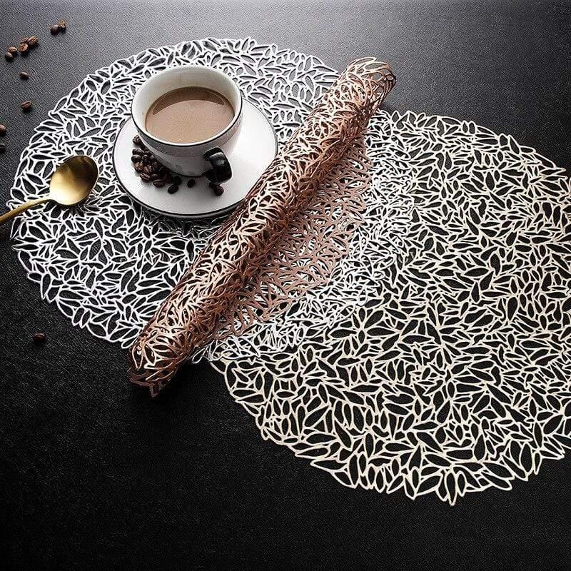 Shop 0 Promotion Round Placemats Restaurant Hollow PVC decoration Meal Mat Anti-hot Dining Table Line Mat Steak Plate Pad 4/6pc Mademoiselle Home Decor