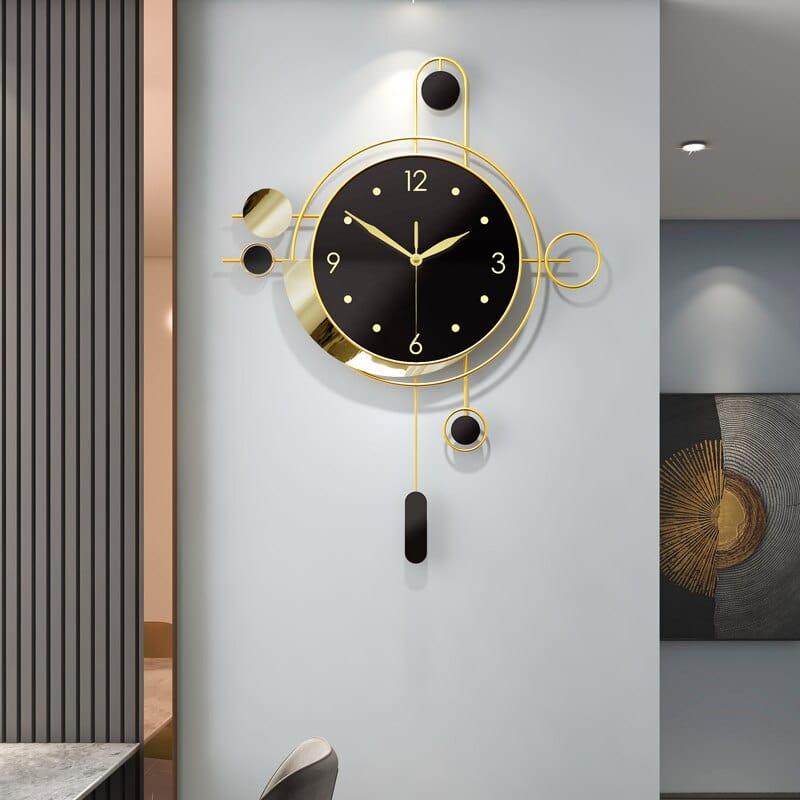Shop 0 Black / 45X55CM Nordic Large Wall Clock Modern Design Creative Clocks Wall Home Decor Luxury Gold Metal Silent Watch Living Room Decoration Gift Mademoiselle Home Decor