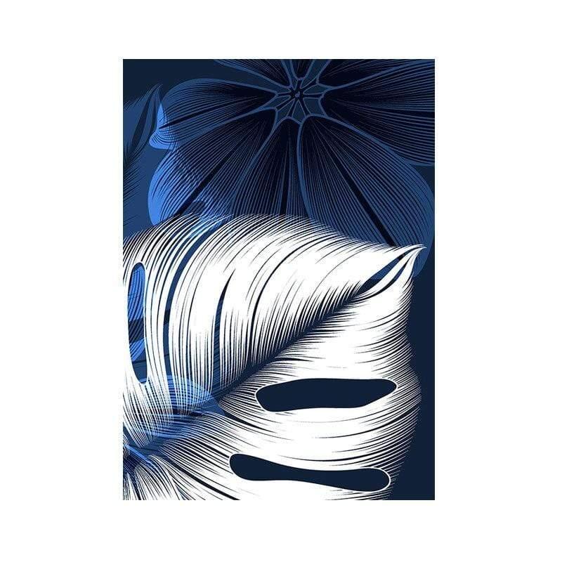 Shop 0 13x18cm No Frame / C Abstract Blue White Plant Leaf Posters Print Modern Home Decor Picture Wall Art Canvas Painting Nordic Living Room Decor Cuadros Mademoiselle Home Decor