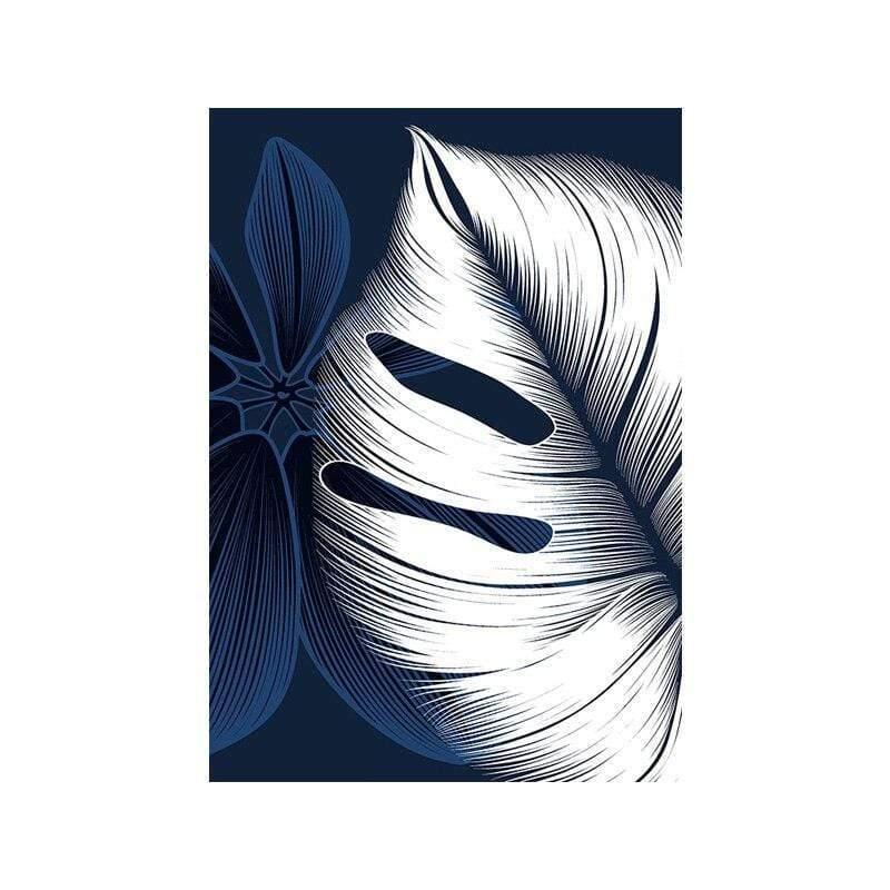 Shop 0 13x18cm No Frame / A Abstract Blue White Plant Leaf Posters Print Modern Home Decor Picture Wall Art Canvas Painting Nordic Living Room Decor Cuadros Mademoiselle Home Decor