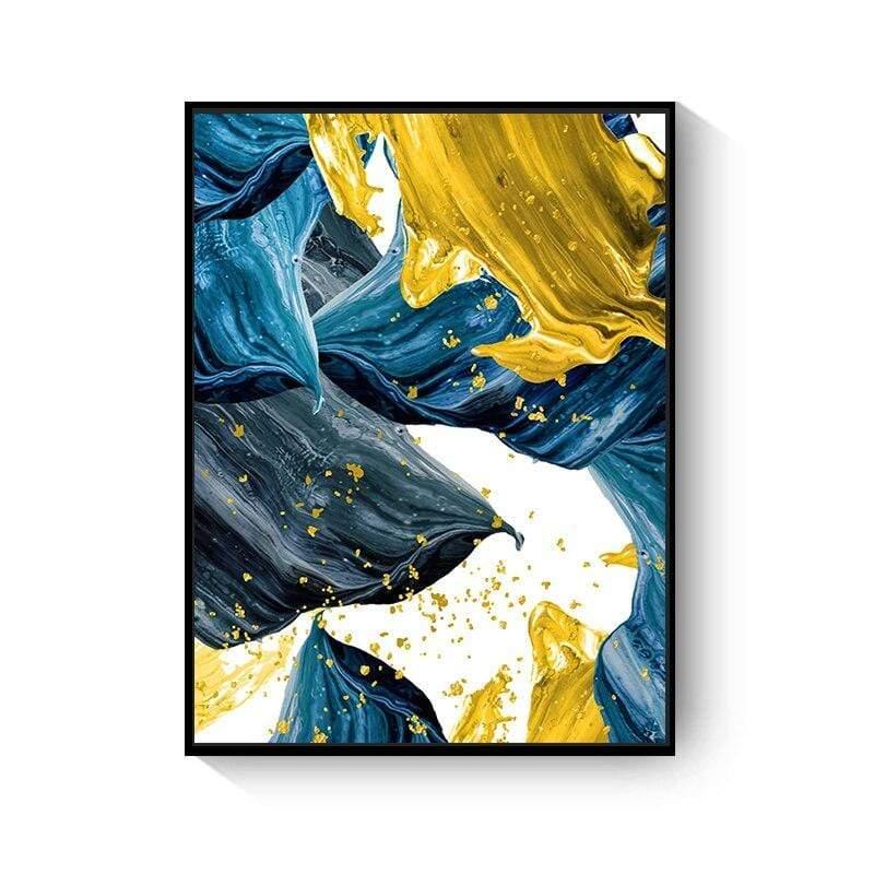 Shop 0 15x20cm No Frame / 202006NQ070C Abstract Wall Poster Yellow Golden Foil Blue Nordic Canvas Print Colorful Block Art Painting Pictures Living Room Hotel Decor Mademoiselle Home Decor