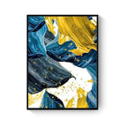 Shop 0 15x20cm No Frame / 202006NQ070C Abstract Wall Poster Yellow Golden Foil Blue Nordic Canvas Print Colorful Block Art Painting Pictures Living Room Hotel Decor Mademoiselle Home Decor