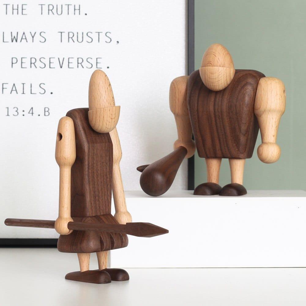 Shop 0 Creative Hobbit Ornament Wooden Panda Figurine Natural Wood Dolls Animal Figure Home Decoration Accessories Man Birthday Gift Mademoiselle Home Decor