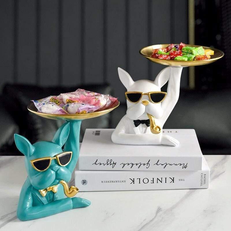 Shop 0 JIEME Nordic Style French Bulldog Tray TV Cabinet Living Room Desktop Decorations Creative Decorations Porch Storage Gifts Mademoiselle Home Decor