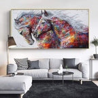 Shop 0 SELFLESSLY Animal Art Two Running Horses Canvas Painting Wall Pictures For Living Room Decor Modern Abstract Art Prints Posters Mademoiselle Home Decor