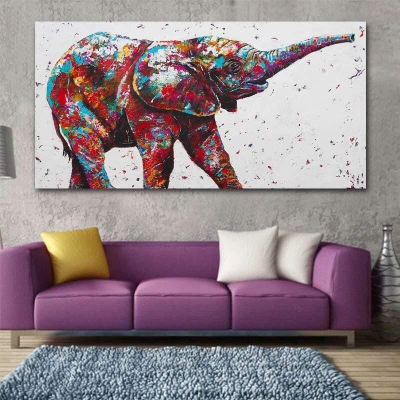 Shop 0 20x40CM NO FRAME / 2183 elephant SELFLESSLY Animal Art Two Running Horses Canvas Painting Wall Pictures For Living Room Decor Modern Abstract Art Prints Posters Mademoiselle Home Decor