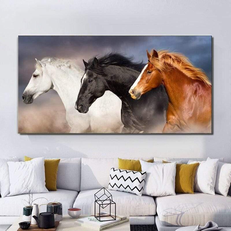Shop 0 20x40CM NO FRAME / 655730701 horse SELFLESSLY Animal Art Two Running Horses Canvas Painting Wall Pictures For Living Room Decor Modern Abstract Art Prints Posters Mademoiselle Home Decor