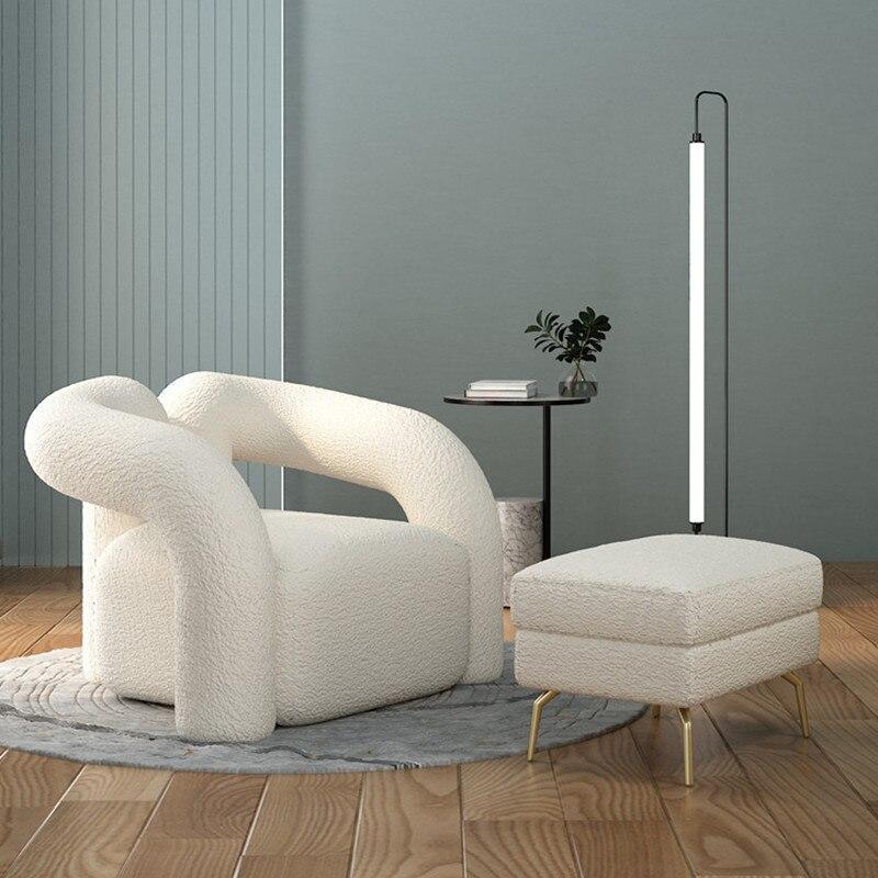 Shop 0 Nordic light luxury family single sofa living room lazy sofa leisure chair lamb velvet  designer tiger chair  bedroom chair Mademoiselle Home Decor