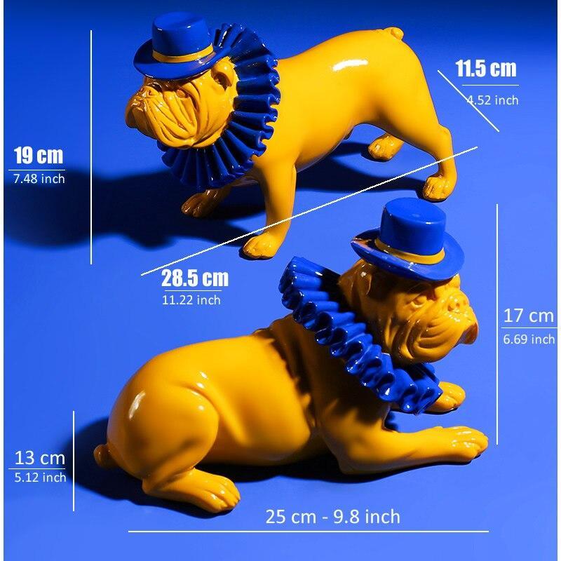 Shop 0 Creative Color Bulldog Punk Style Dog Statue Figurine Resin Sculpture Home Office Bar Store Decoration Ornament Crafts Dropship Mademoiselle Home Decor