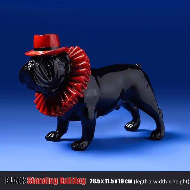 Shop 0 Stand Black Creative Color Bulldog Punk Style Dog Statue Figurine Resin Sculpture Home Office Bar Store Decoration Ornament Crafts Dropship Mademoiselle Home Decor
