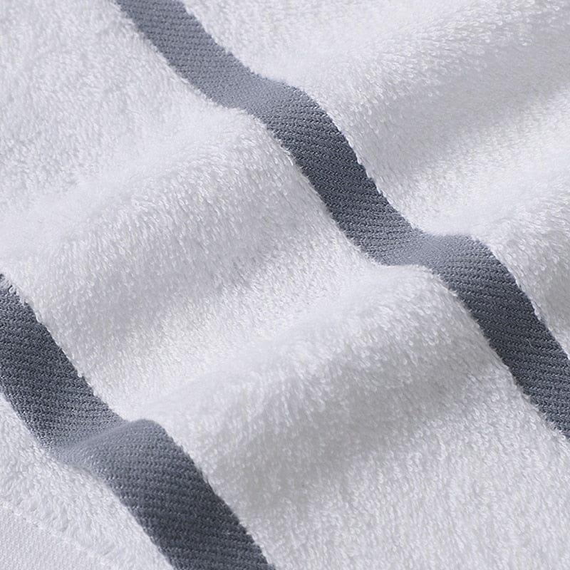 Shop 0 100% Cotton Women/Men White Thick Striped Face Bath Towel Soft and Comfortable Adult Water Absorbent Beach Towels Mademoiselle Home Decor