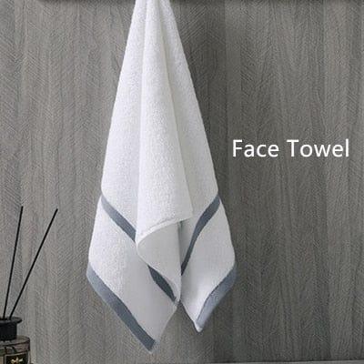 Shop 0 Ash Grey / 150g 35x75cm 100% Cotton Women/Men White Thick Striped Face Bath Towel Soft and Comfortable Adult Water Absorbent Beach Towels Mademoiselle Home Decor