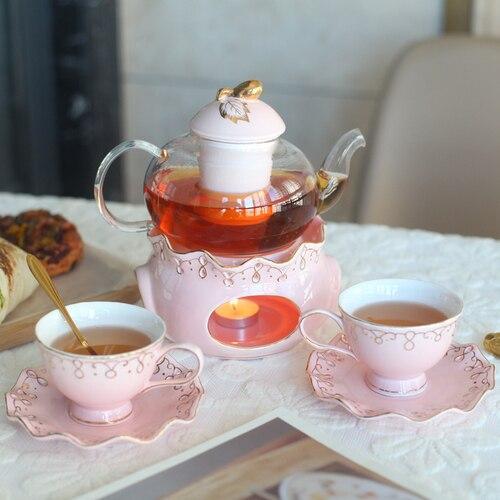 Shop 0 Full Set - Pink Burla Tea Set Mademoiselle Home Decor