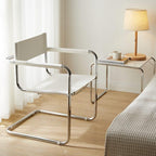 Shop 0 White Wuli Office Leisure Chair Medieval Bauhaus Dining Chair Nordic Stainless Steel Tube Chair Net Red Ins Wind Armchair Mademoiselle Home Decor