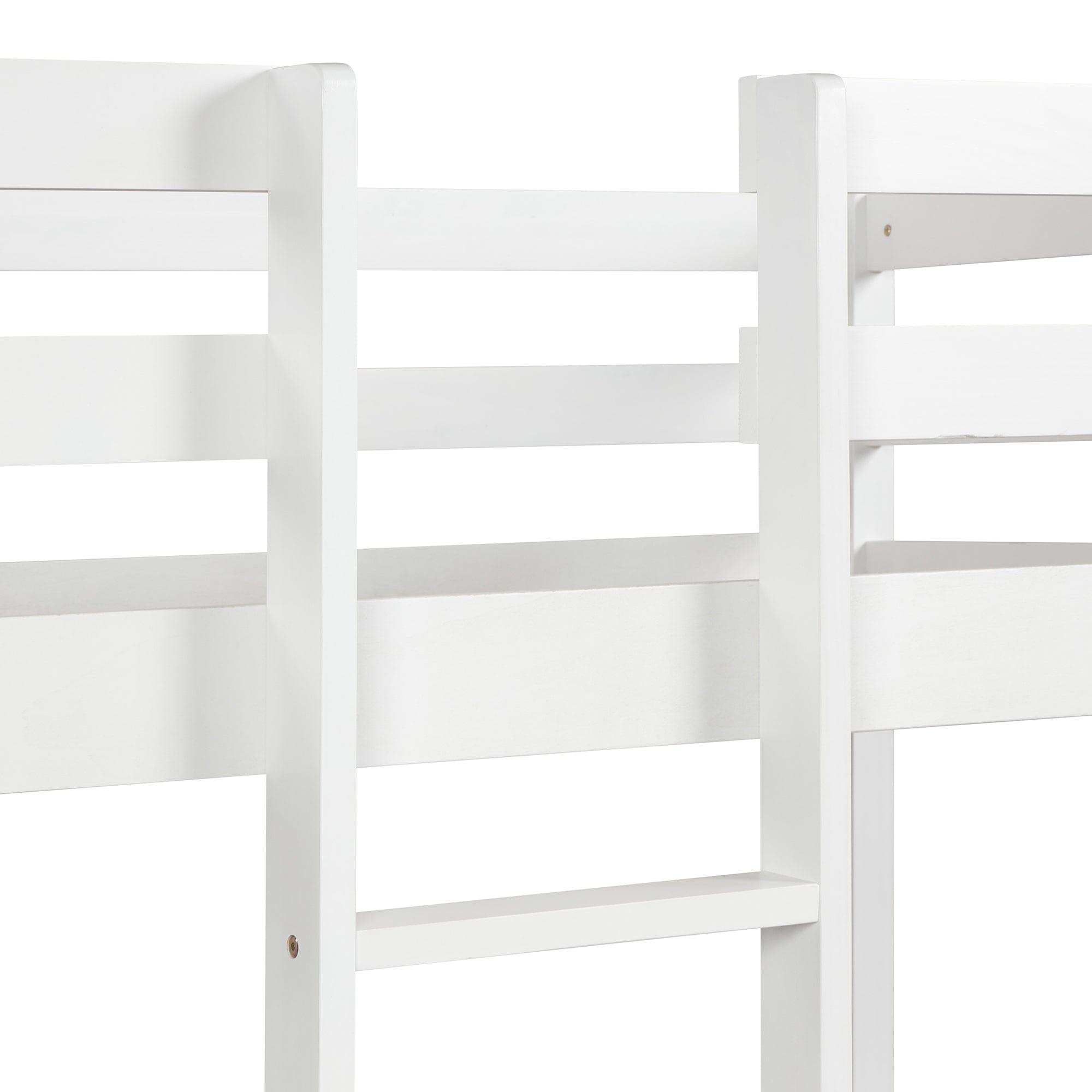 Shop Functional Loft Bed (turn into upper bed and down desk，cushion sets are free),Twin Size,White Mademoiselle Home Decor