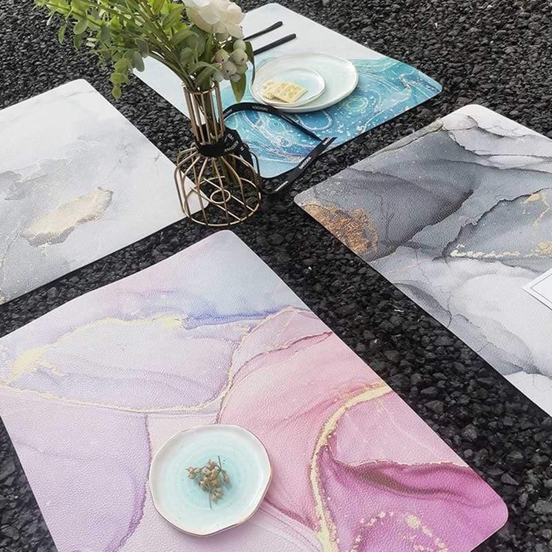 Shop 0 3Pcs Marble Pattern Stripe Placemat Dishware Waterproof Oil Proof Heat Resistant Coaster PVC Table Mat Placemat For Dining Table Mademoiselle Home Decor