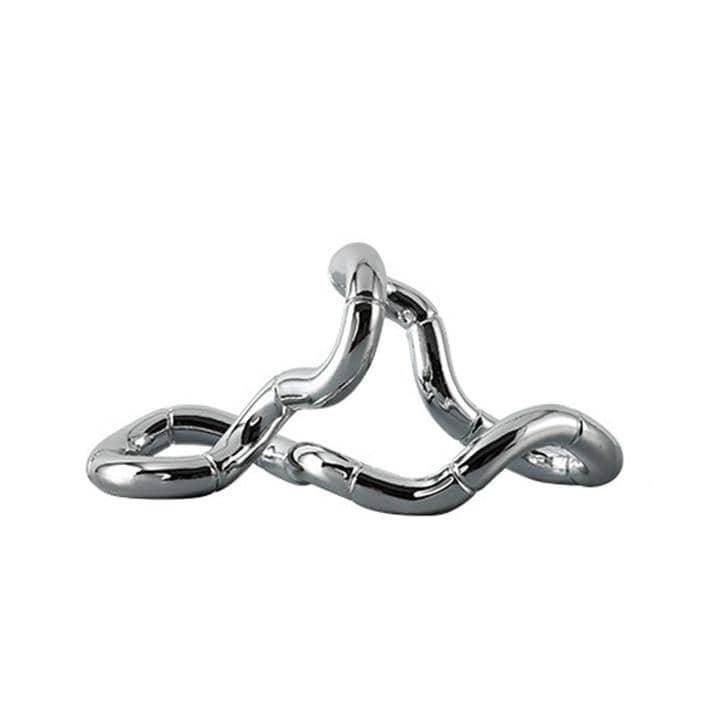 Shop 0 29x17.5x26.5cm JOYLOVE Modern Silver Abstract Curve Line Sculpture Modeling Design Minimalist Home Living Room Office Hotel Desktop Art Layout Mademoiselle Home Decor