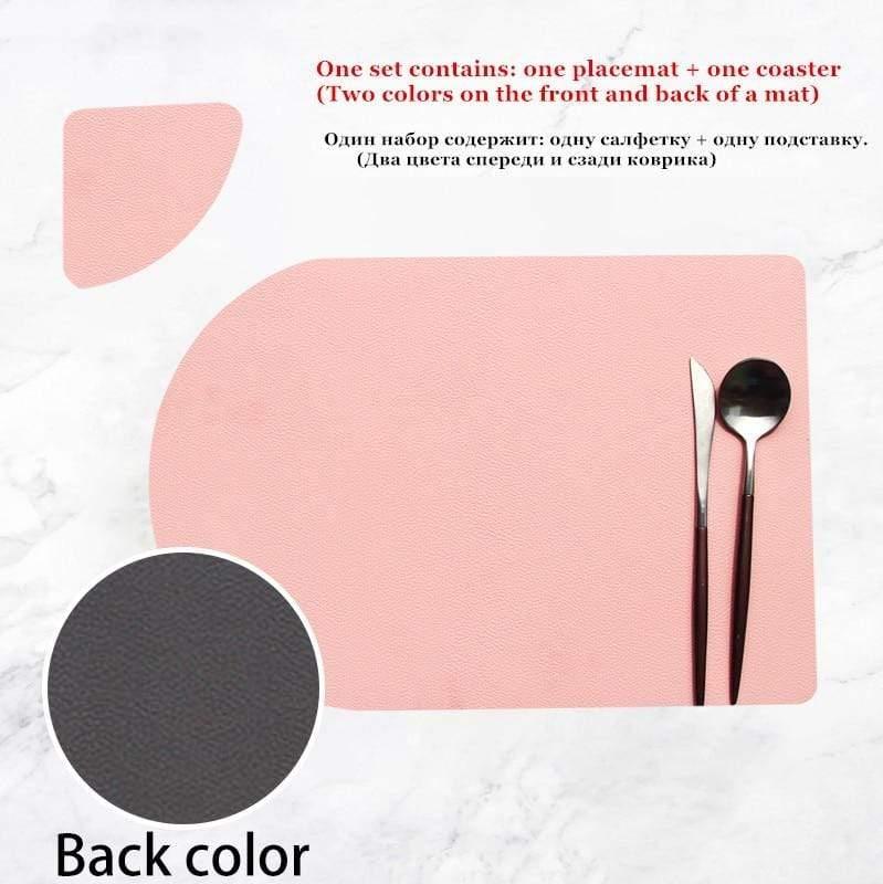Shop 0 Pink dark gray Camogli Placemat & Coaster Set Mademoiselle Home Decor