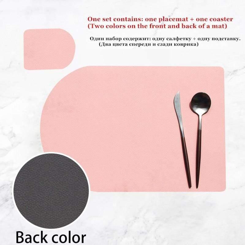 Shop 0 Pink darkgray Arched Camogli Placemat & Coaster Set Mademoiselle Home Decor